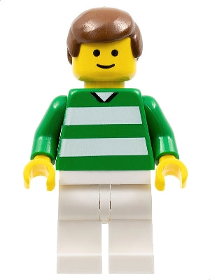 Preowned LEGO® Minifigure – Sports soc092 Soccer Player Green and White Team w/Number 10 on