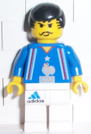 Preowned LEGO® Minifigure – Sports soc103 Soccer Player French Team White Legs Player 3