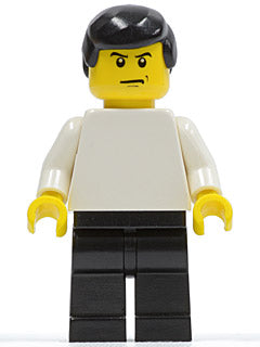 Preowned LEGO® Minifigure – Sports soc126 Plain White Torso w/White Arms Black Legs Black M