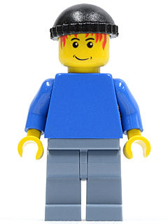 Preowned LEGO® Minifigure – Sports soc129 Plain Blue Torso w/Blue Arms Sand Blue Legs Black
