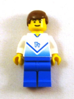 Preowned LEGO® Minifigure – Sports soc139 Soccer Player White & Blue Team w/shirt 14