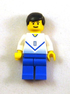 Preowned LEGO® Minifigure – Sports soc141 Soccer Player White & Blue Team w/shirt 8