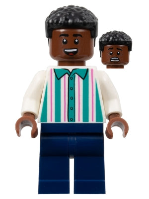 Preowned LEGO® Minifigure – Sports soc162 Soccer Spectator White Shirt w/Dark Turquoise and