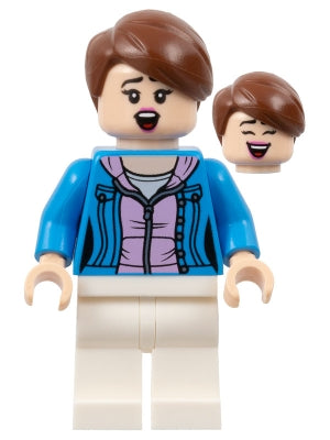 Preowned LEGO® Minifigure – Sports soc167 Soccer Spectator Dark Azure Jacket Bright Pink Sh