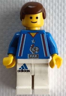 Preowned LEGO® Minifigure – Sports soc169 Soccer Player French Team White Legs Player 6