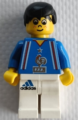 Preowned LEGO® Minifigure – Sports soc170 Soccer Player French Team White Legs Player 7