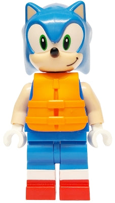 Preowned LEGO® Minifigure – Sonic the Hedgehog son024 Sonic the Hedgehog - Light Nougat Face and Arms, Grin to Left, Orange L