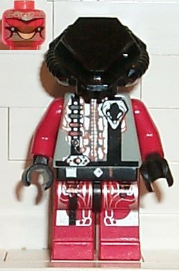 Preowned LEGO® Minifigure – Space sp047 UFO Zotaxian Alien Red Pilot w/Plain Black Helmet (