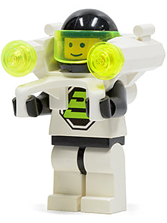 Preowned LEGO® Minifigure – Space sp051 Blacktron 2 w/Jet Pack and Trans-Neon Green Lights