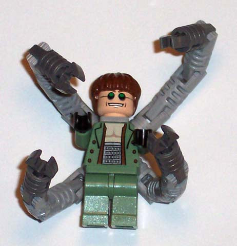 Preowned LEGO® Minifigure – Spider-Man spd015 Dr. Octopus (Otto Octavius)/Doc Ock Sand Gree