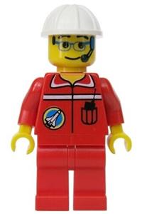 Preowned LEGO® Minifigure – Town spp009 Space Port Ground Control White Construction Helmet