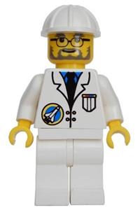 Preowned LEGO® Minifigure – Town spp014 Space Port Scientist White Construction Helmet Whit