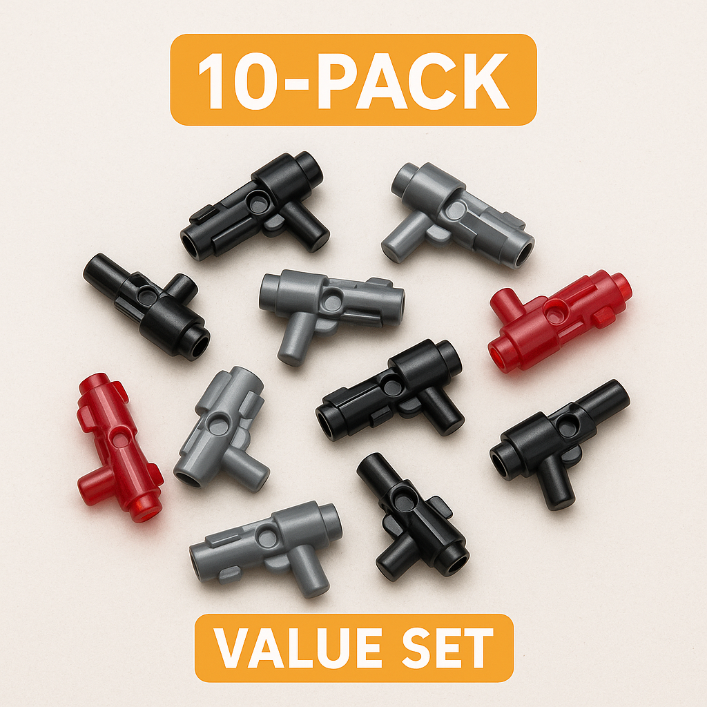 LEGO® Stud Shooter Mini Blaster Guns – 10-Pack Value Set