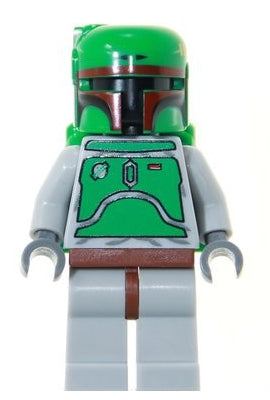 Preowned LEGO® Minifigure – Star Wars sw0002b Boba Fett Bluish Grays Dark Red Helmet Highli