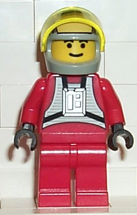 Preowned LEGO® Minifigure – Star Wars sw0032 Rebel Pilot B-wing (Yellow Head Light Gray Hel