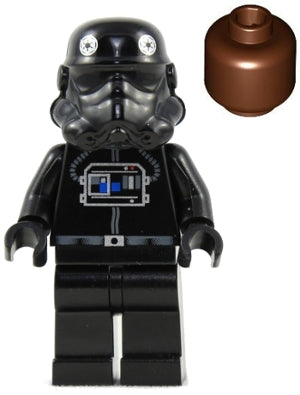 Preowned LEGO® Minifigure – Star Wars sw0035a Imperial TIE Fighter Pilot Reddish Brown Head