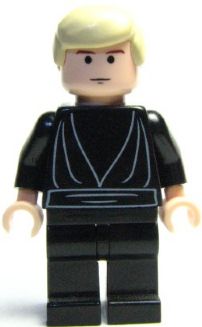 Preowned LEGO® Minifigure – Star Wars sw0083 Luke Skywalker Light Nougat Black Tunic