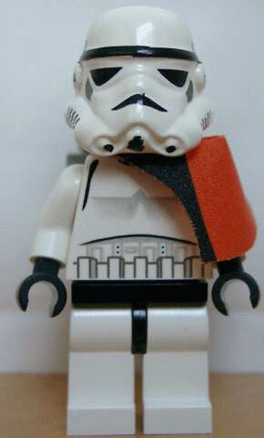 Preowned LEGO® Minifigure – Star Wars sw0109a Sandtrooper Orange Pauldron (Solid) No Surviv
