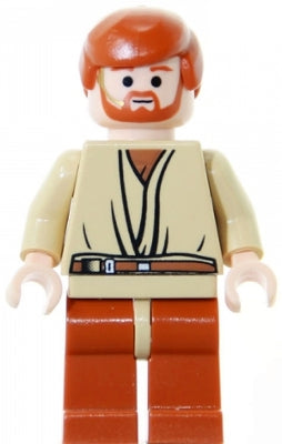 Preowned LEGO® Minifigure – Star Wars sw0152 Obi-Wan Kenobi Light Nougat Dark Orange Hair a