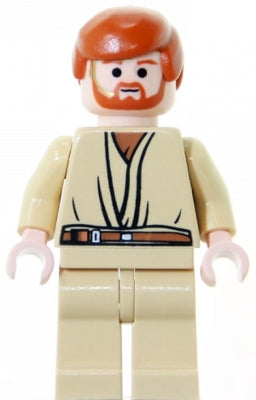 Preowned LEGO® Minifigure – Star Wars sw0162 Obi-Wan Kenobi Light Nougat Dark Orange Hair T