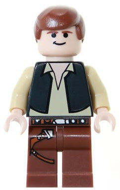 Preowned LEGO® Minifigure – Star Wars sw0179 Han Solo Light Nougat Black Vest