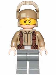 Preowned LEGO® Minifigure – Star Wars sw0697 Resistance Trooper Dark Tan Jacket Frown Furro