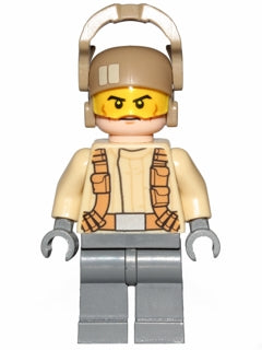 Preowned LEGO® Minifigure – Star Wars sw0698 Resistance Trooper Tan Jacket Frown Cheek Line