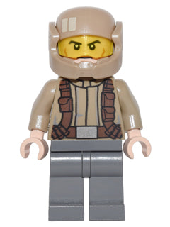 Preowned LEGO® Minifigure – Star Wars sw0720 Resistance Trooper Dark Tan Jacket Frown Cheek