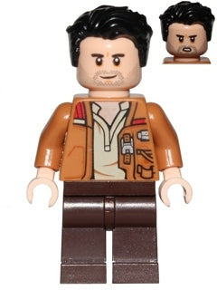 Preowned LEGO® Minifigure – Star Wars sw0737 Poe Dameron (Medium Nougat Jacket Hair)
