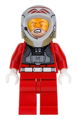 Preowned LEGO® Minifigure – Star Wars sw0757 Rebel Pilot A-wing (Open Helmet Red Jumpsuit)