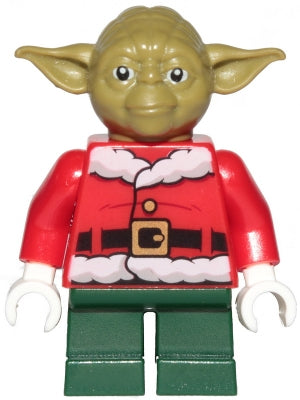 Preowned LEGO® Minifigure – Star Wars sw1071 Yoda Olive Green Red Santa Jacket Dark Green S