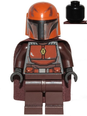 Preowned LEGO® Minifigure – Star Wars sw1079 Mandalorian Tribe Warrior Male Dark Brown Cape