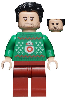 Preowned LEGO® Minifigure – Star Wars sw1117 Poe Dameron (Green Christmas Sweater w/BB-8)