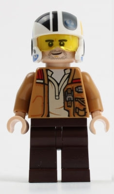 Preowned LEGO® Minifigure – Star Wars sw1145 Poe Dameron (Medium Nougat Jacket Helmet)