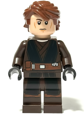 Preowned LEGO® Minifigure – Star Wars sw1398 (Anakin Skywalker - Dark Brown and Black Robe, Black Hands)