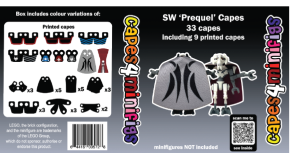 LEGO® Star Wars Prequel Trilogy Custom Minifigure Cape Pack (33pc)