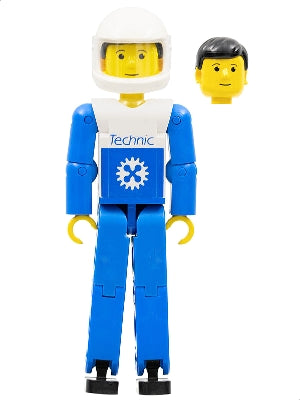 Preowned LEGO® Minifigure – Technic tech005a Technic Figure Blue Legs White Top w/Blue Tech