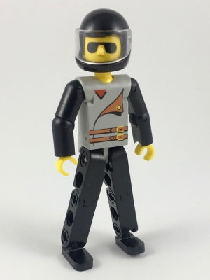 Preowned LEGO® Minifigure – Technic tech012a Technic Figure Black Legs Light Gray Top w/2 B