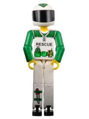Preowned LEGO® Minifigure – Technic tech022bs Technic Figure White Legs White Top w/Black R