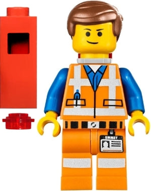 Preowned LEGO® Minifigure – The LEGO Movie tlm078 Emmet Lopsided Closed Mouth Smile w/Piece