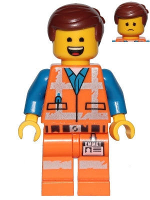 Preowned LEGO® Minifigure – The LEGO Movie 2 tlm105 Emmet Wide Smile w/Teeth and Tongue/Sad