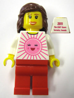 Preowned LEGO® Minifigure – LEGO® Brand tls011 Store Female Pink Sun Toronto Sherway Square