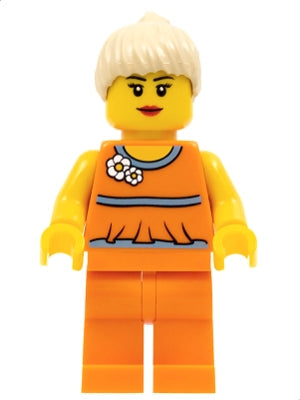 Preowned LEGO® Minifigure – LEGO® Brand tls057 Store Female Orange Halter Top {Saarbrucken