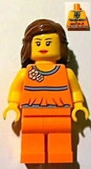 Preowned LEGO® Minifigure – LEGO® Brand tls074 Store Female Orange Halter Top Alpharetta