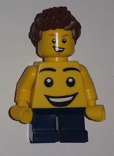 Preowned LEGO® Minifigure – LEGO® Brand tls091 Store Boy Large Smiley Face Torso Short Legs