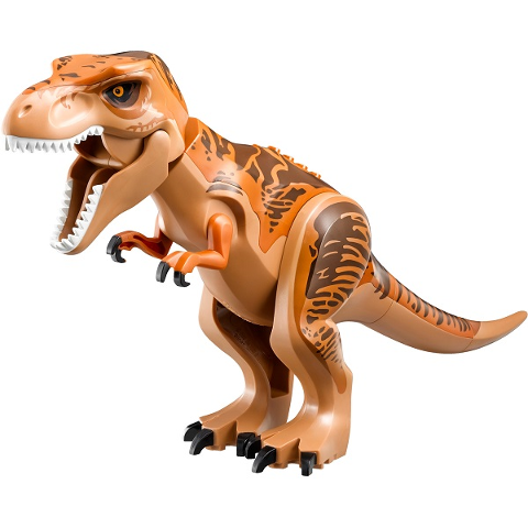 LEGO® trex04 Dinosaur Tyrannosaurus rex with Dark Orange Back and Dark Brown Markings