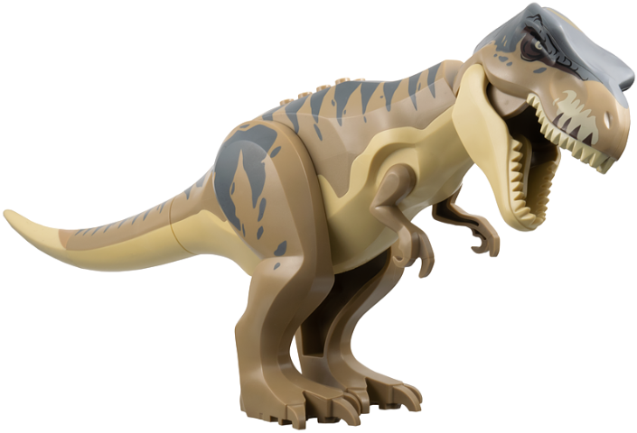LEGO® trex12 Dinosaur Tyrannosaurus rex with Dark Tan Back and Dark Bluish Gray Markings