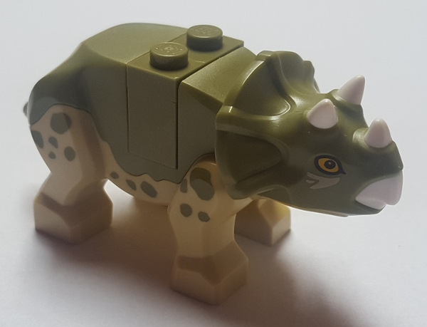 LEGO Dinosaur Triceratops Baby With Olive Green Top With White Horns lego-dinosaur-triceratops-baby-with-olive-green-top-with-white-horns