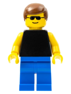 LEGO® Minifigure Town trn034 Plain Black Torso w/Yellow Arms Blue Legs Sunglasse