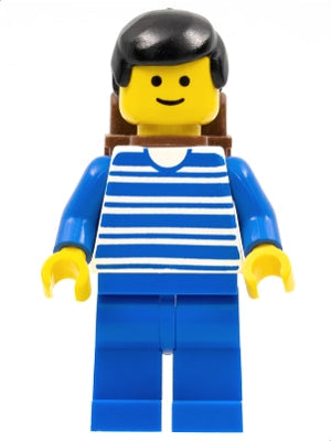 LEGO® Minifigure Town trn038 Horizontal Lines Blue Blue Arms Blue Legs Black Mal